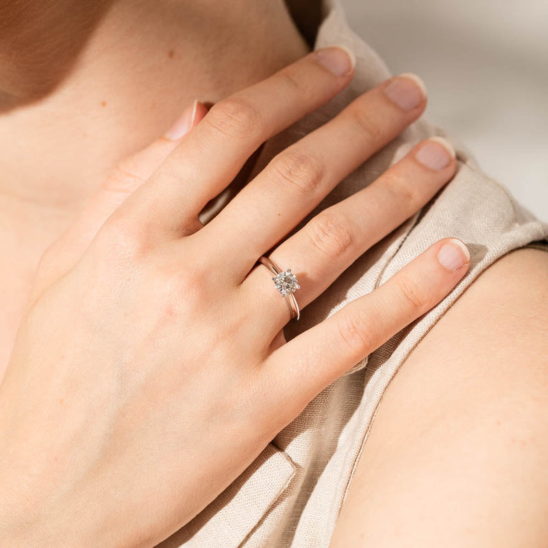 18ct White Gold 1.00ct Diamond Venetian Ring-Ring-Walker & Hall