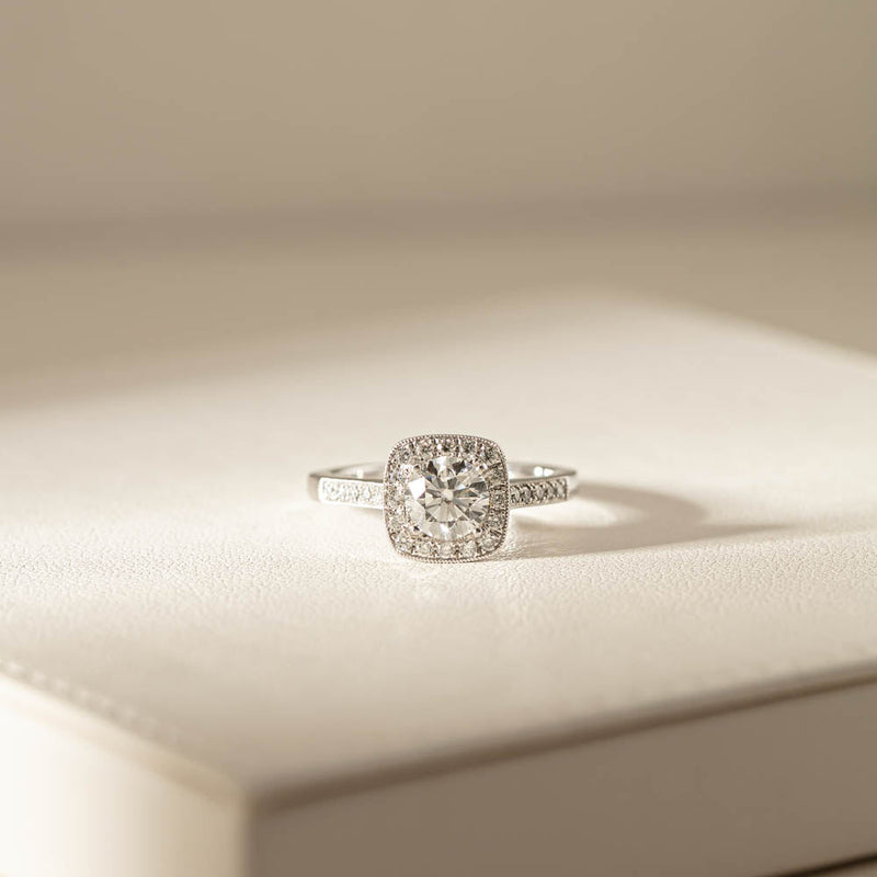 18ct White Gold 1.00ct Diamond Aurora Ring-Ring-Walker & Hall