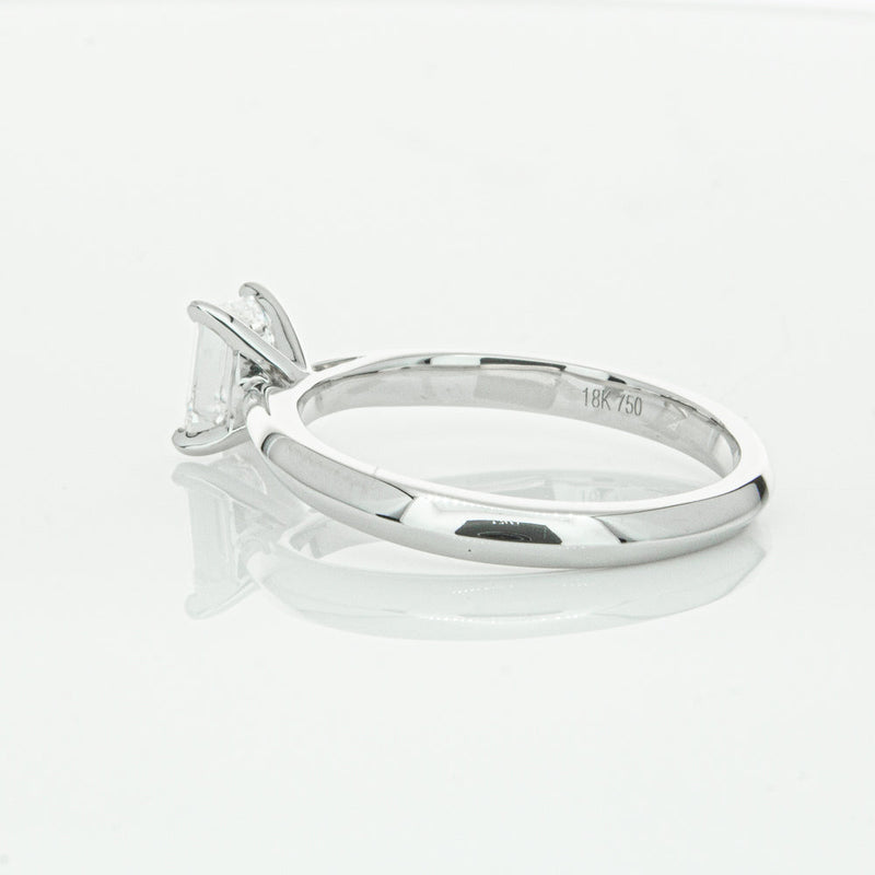 18ct White Gold .73ct Emerald Cut Diamond Venetian Ring-Ring-Walker & Hall