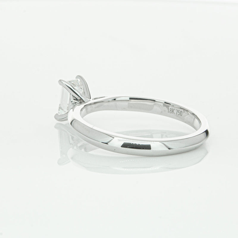 18ct White Gold .73ct Emerald Cut Diamond Venetian Ring-Ring-Walker & Hall
