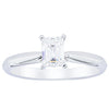 18ct White Gold .73ct Emerald Cut Diamond Venetian Ring-Ring-Walker & Hall