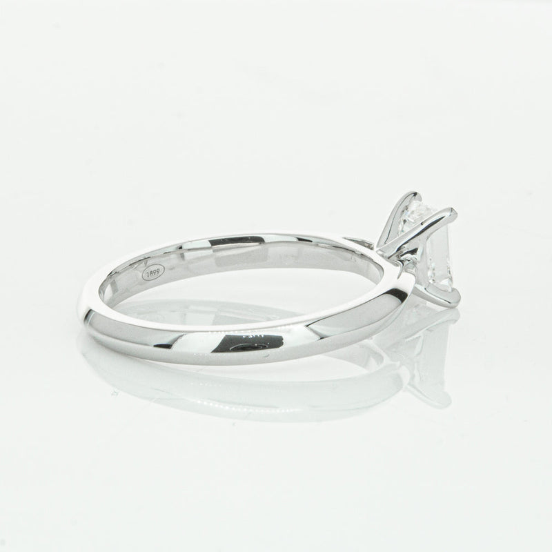 18ct White Gold .73ct Emerald Cut Diamond Venetian Ring-Ring-Walker & Hall