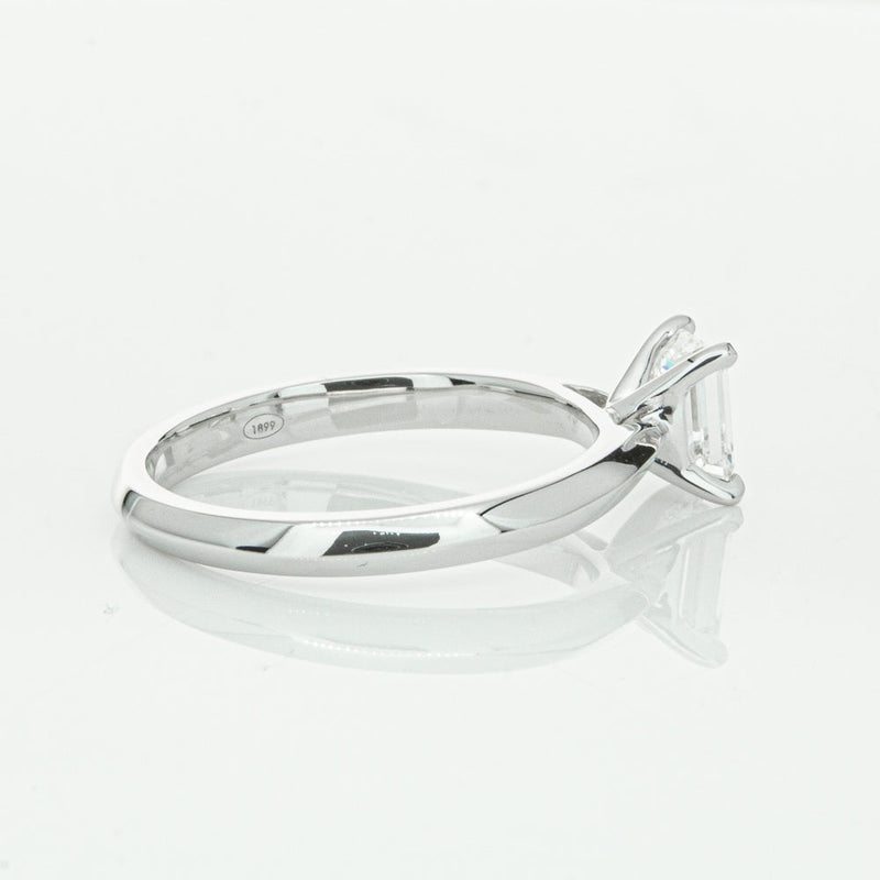 18ct White Gold .73ct Emerald Cut Diamond Venetian Ring-Ring-Walker & Hall