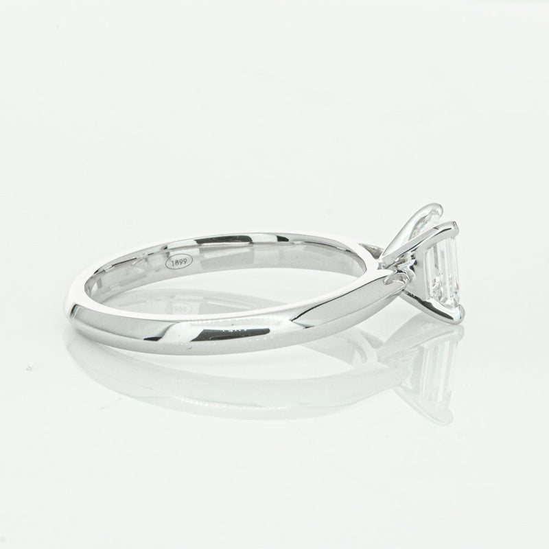 18ct White Gold .73ct Emerald Cut Diamond Venetian Ring-Ring-Walker & Hall