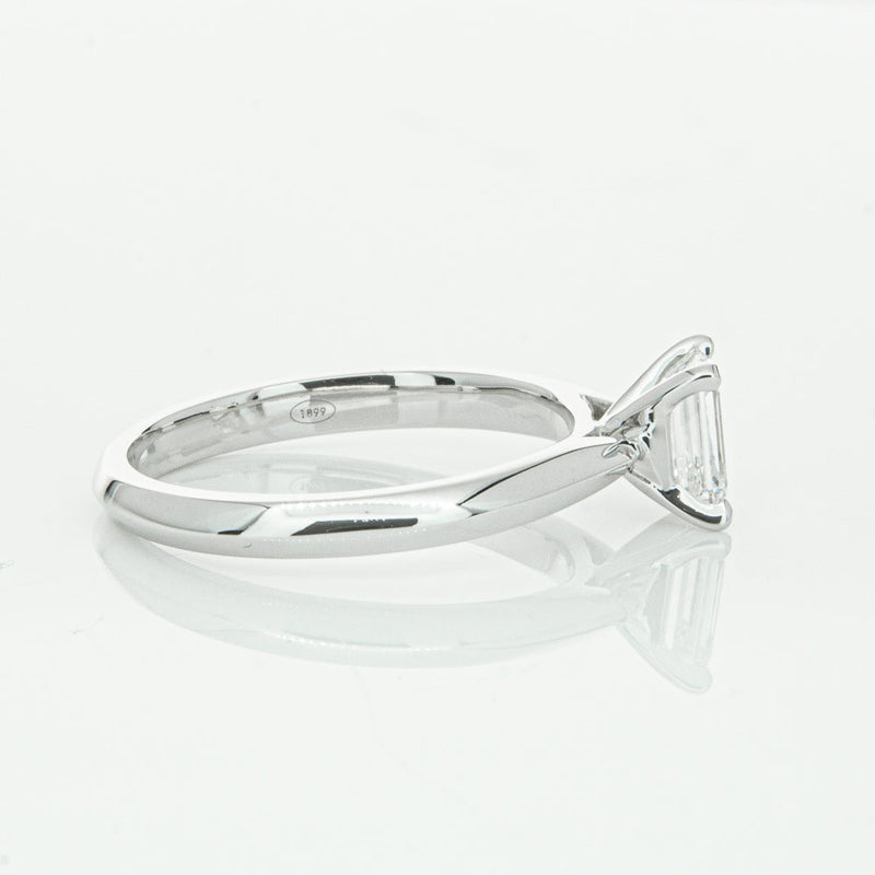 18ct White Gold .73ct Emerald Cut Diamond Venetian Ring-Ring-Walker & Hall