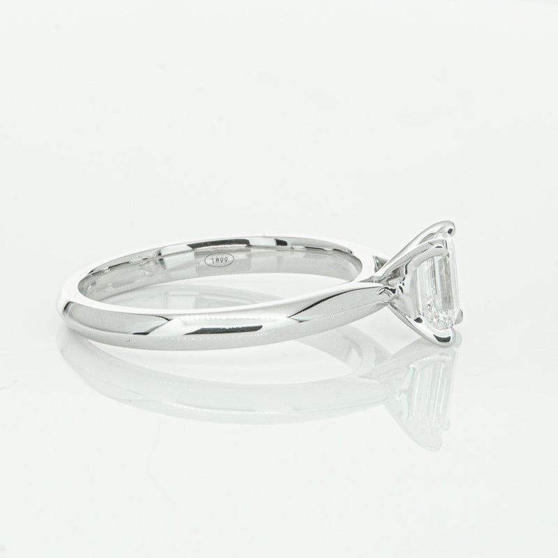 18ct White Gold .73ct Emerald Cut Diamond Venetian Ring-Ring-Walker & Hall