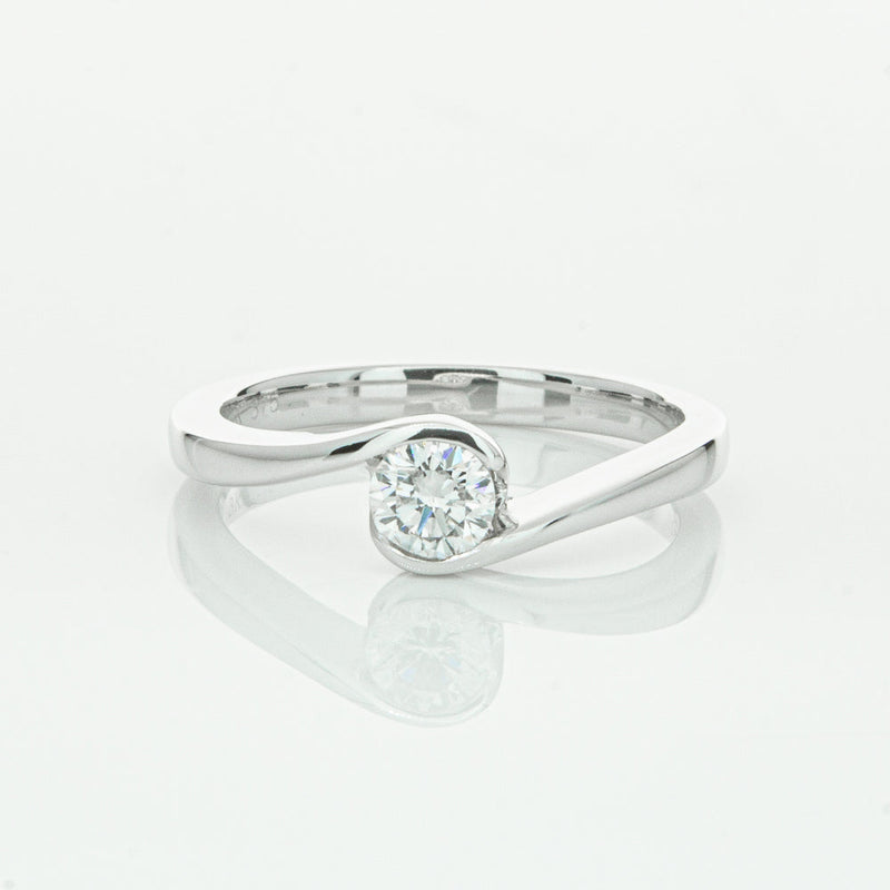 18ct White Gold .35ct Diamond Embrace Ring-Ring-Walker & Hall