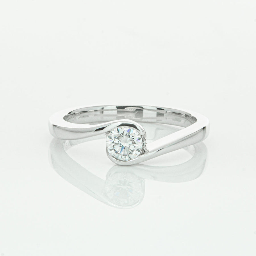 18ct White Gold .35ct Diamond Embrace Ring-Ring-Walker & Hall