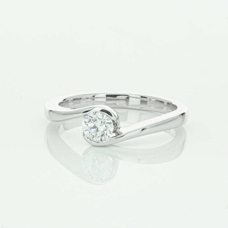 18ct White Gold .35ct Diamond Embrace Ring-Ring-Walker & Hall