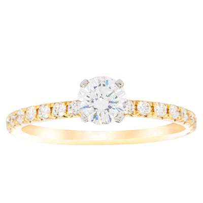 18ct Yellow Gold .51ct Diamond Comet Ring-Ring-Walker & Hall