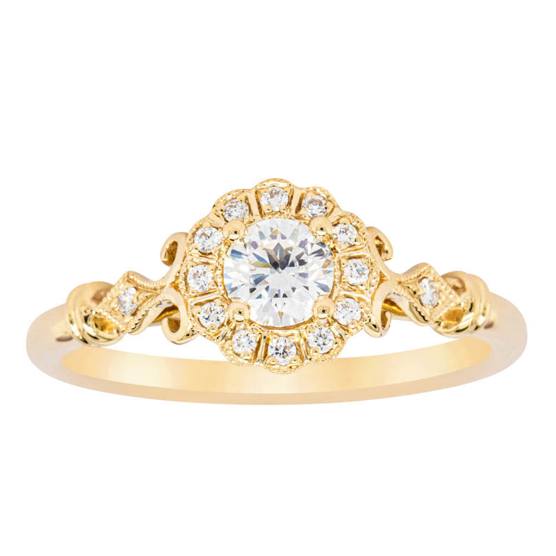 18ct Yellow Gold .30ct Diamond Versailles Ring-Ring-Walker & Hall
