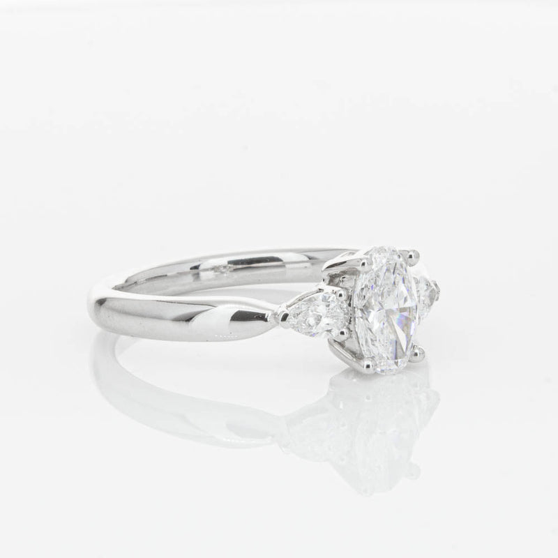 18ct White Gold Oval Cut Diamond Ayla Ring-Ring-Walker & Hall