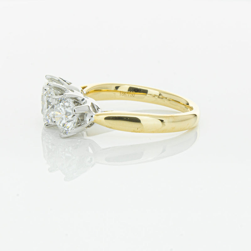 18ct Yellow Gold 2.15ct Diamond Trilogy Ring-Ring-Walker & Hall