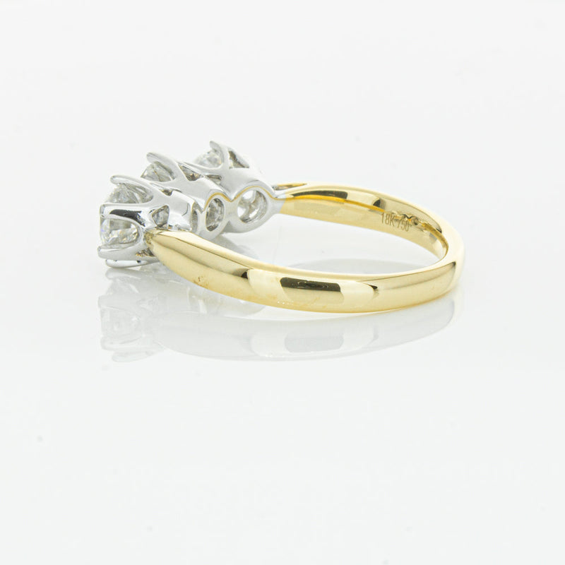18ct Yellow Gold 2.15ct Diamond Trilogy Ring-Ring-Walker & Hall