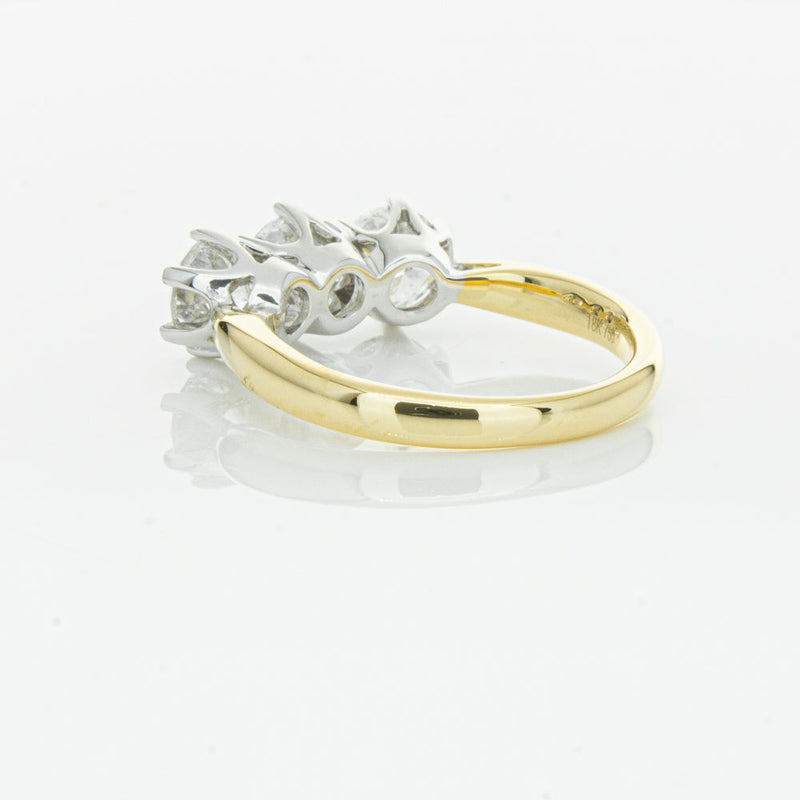 18ct Yellow Gold 2.15ct Diamond Trilogy Ring-Ring-Walker & Hall
