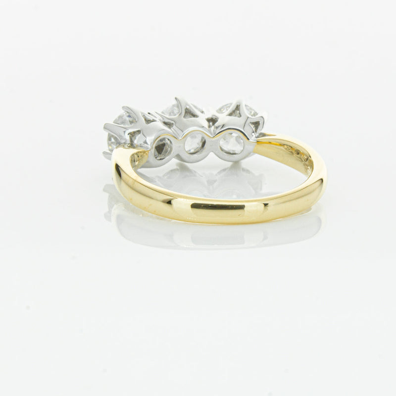 18ct Yellow Gold 2.15ct Diamond Trilogy Ring-Ring-Walker & Hall