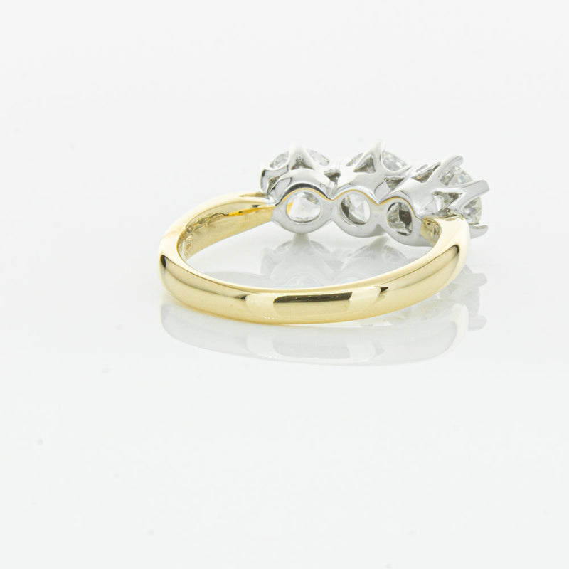 18ct Yellow Gold 2.15ct Diamond Trilogy Ring-Ring-Walker & Hall