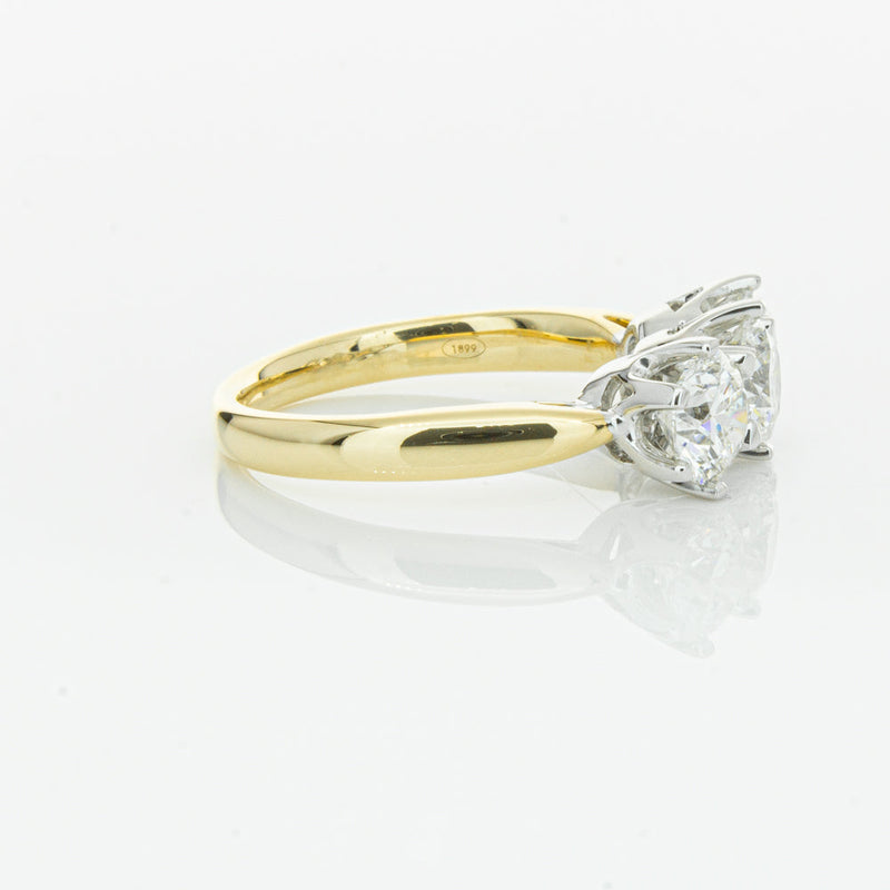 18ct Yellow Gold 2.15ct Diamond Trilogy Ring-Ring-Walker & Hall