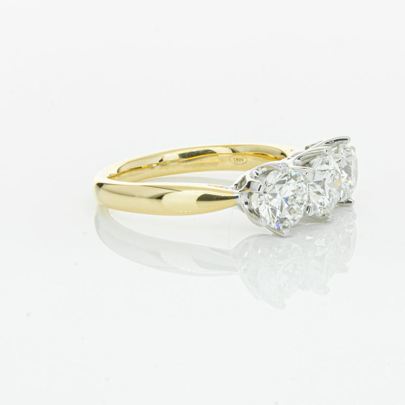 18ct Yellow Gold 2.15ct Diamond Trilogy Ring-Ring-Walker & Hall