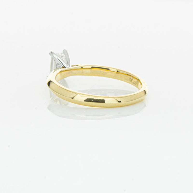 18ct Yellow Gold .51ct Emerald Cut Diamond Venetian Ring-Ring-Walker & Hall