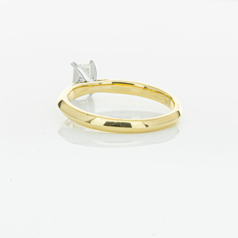 18ct Yellow Gold .51ct Emerald Cut Diamond Venetian Ring-Ring-Walker & Hall