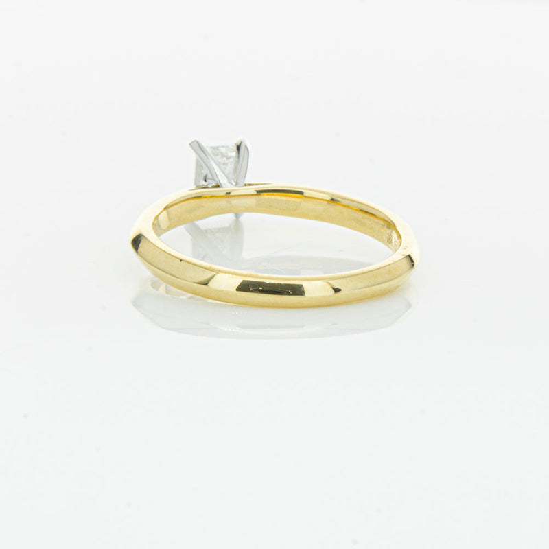 18ct Yellow Gold .51ct Emerald Cut Diamond Venetian Ring-Ring-Walker & Hall