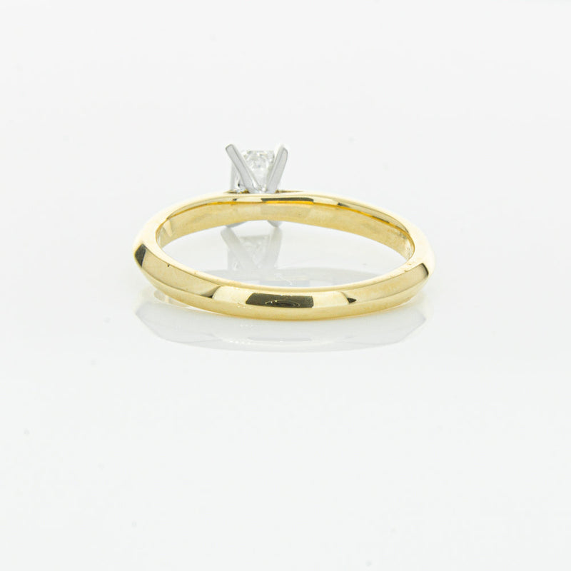 18ct Yellow Gold .51ct Emerald Cut Diamond Venetian Ring-Ring-Walker & Hall