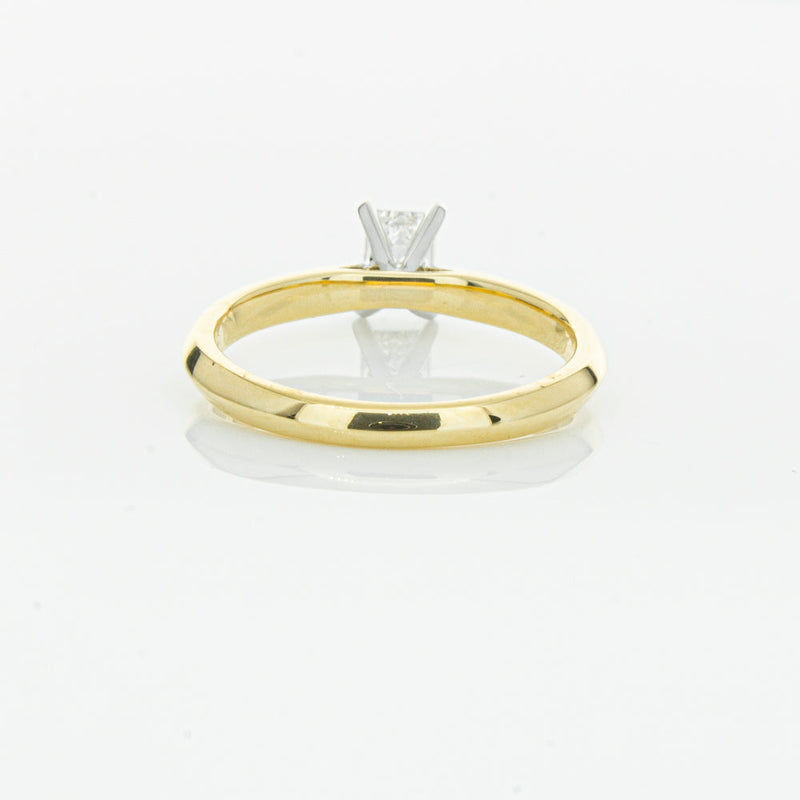 18ct Yellow Gold .51ct Emerald Cut Diamond Venetian Ring-Ring-Walker & Hall