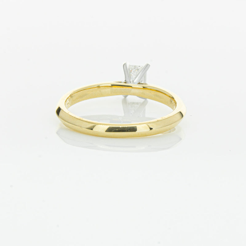 18ct Yellow Gold .51ct Emerald Cut Diamond Venetian Ring-Ring-Walker & Hall