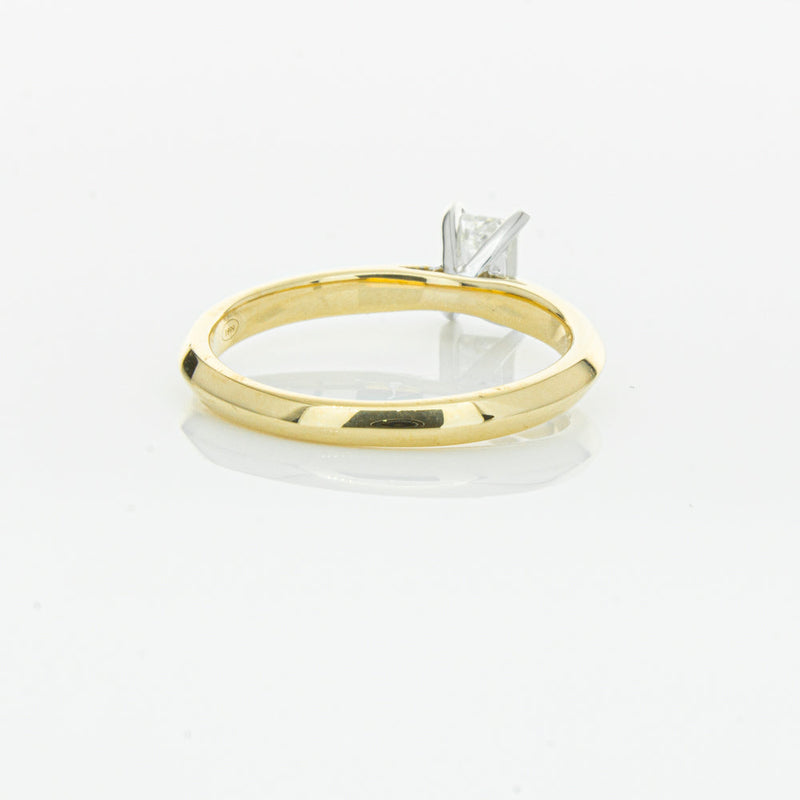 18ct Yellow Gold .51ct Emerald Cut Diamond Venetian Ring-Ring-Walker & Hall