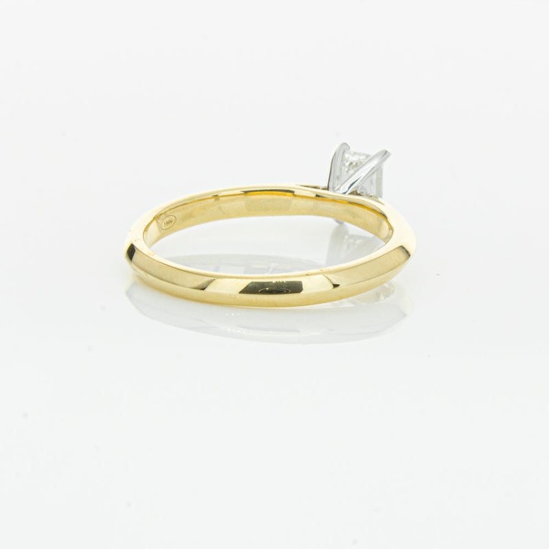 18ct Yellow Gold .51ct Emerald Cut Diamond Venetian Ring-Ring-Walker & Hall