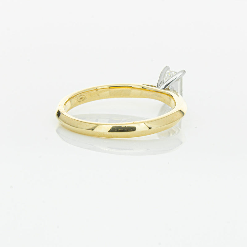 18ct Yellow Gold .51ct Emerald Cut Diamond Venetian Ring-Ring-Walker & Hall