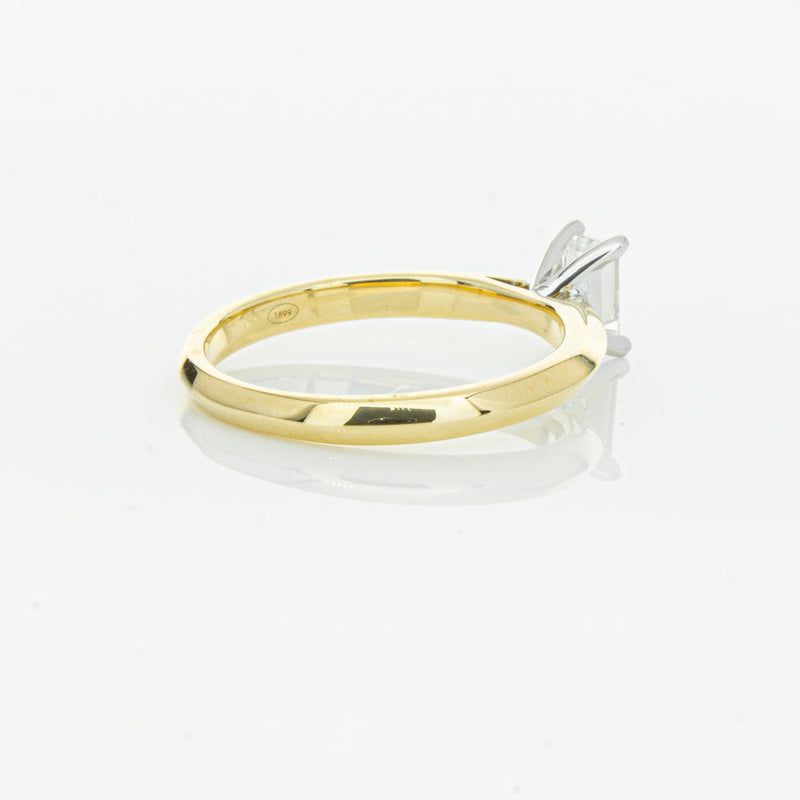 18ct Yellow Gold .51ct Emerald Cut Diamond Venetian Ring-Ring-Walker & Hall