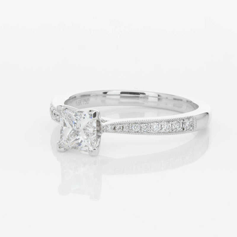 18ct White Gold .70ct Princess Cut Diamond Zenith Ring-Ring-Walker & Hall
