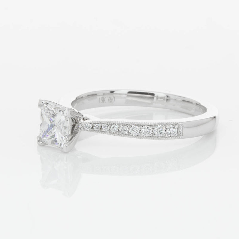 18ct White Gold .70ct Princess Cut Diamond Zenith Ring-Ring-Walker & Hall