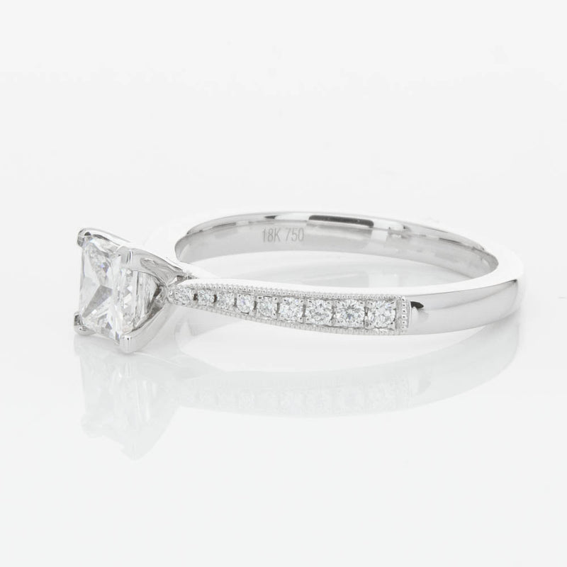 18ct White Gold .70ct Princess Cut Diamond Zenith Ring-Ring-Walker & Hall