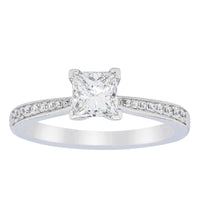 18ct White Gold .70ct Princess Cut Diamond Zenith Ring-Ring-Walker & Hall