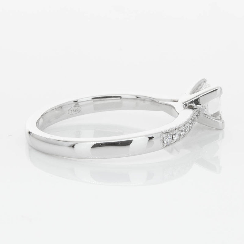 18ct White Gold .70ct Princess Cut Diamond Zenith Ring-Ring-Walker & Hall