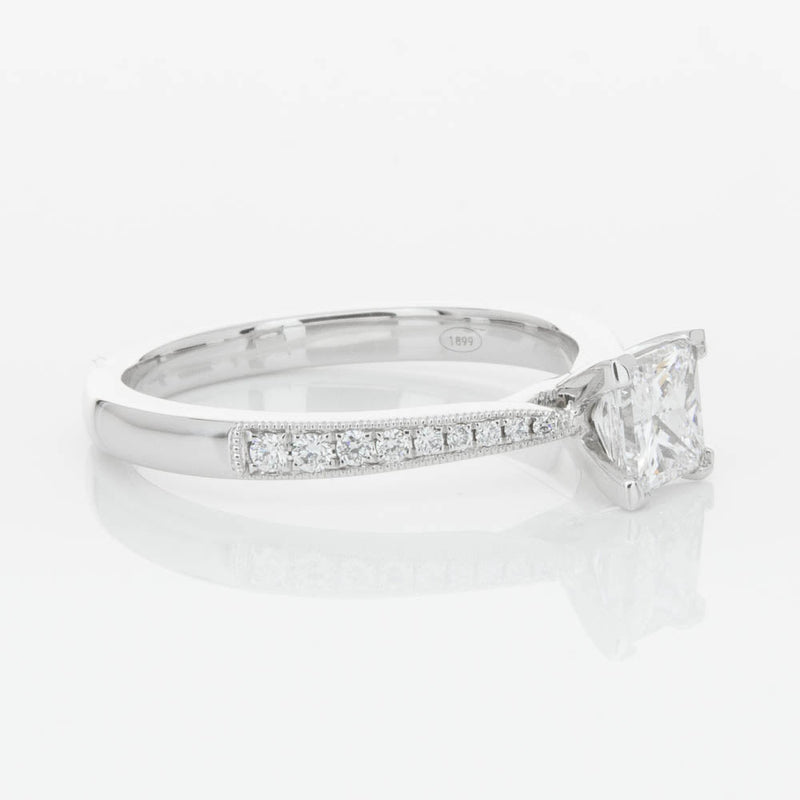 18ct White Gold .70ct Princess Cut Diamond Zenith Ring-Ring-Walker & Hall