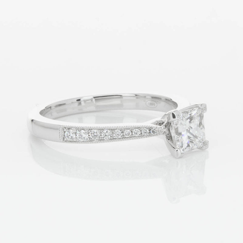 18ct White Gold .70ct Princess Cut Diamond Zenith Ring-Ring-Walker & Hall