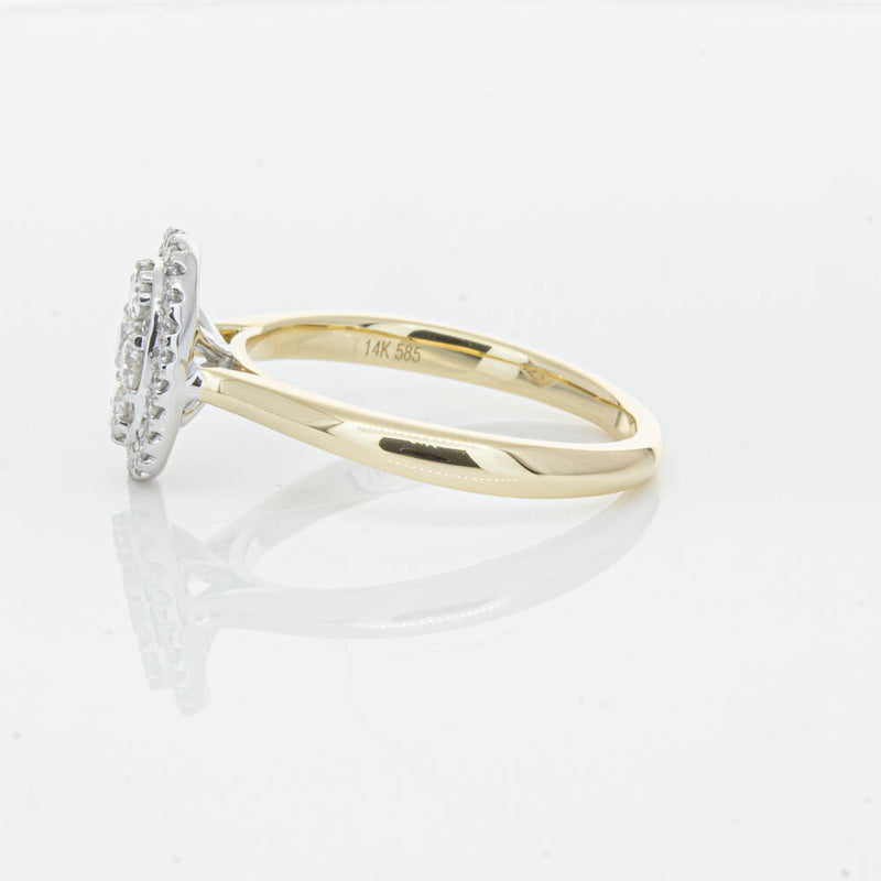 14ct Yellow Gold Diamond Oval Saturn Ring-Ring-Walker & Hall