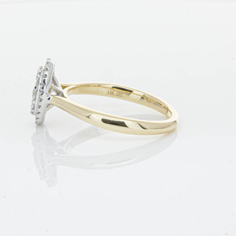 14ct Yellow Gold Diamond Oval Saturn Ring-Ring-Walker & Hall