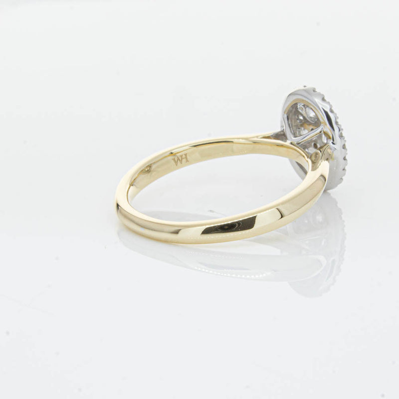 14ct Yellow Gold Diamond Oval Saturn Ring-Ring-Walker & Hall