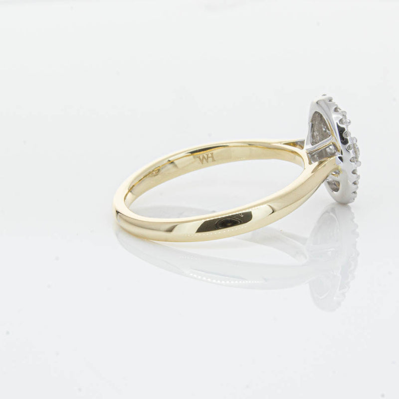 14ct Yellow Gold Diamond Oval Saturn Ring-Ring-Walker & Hall