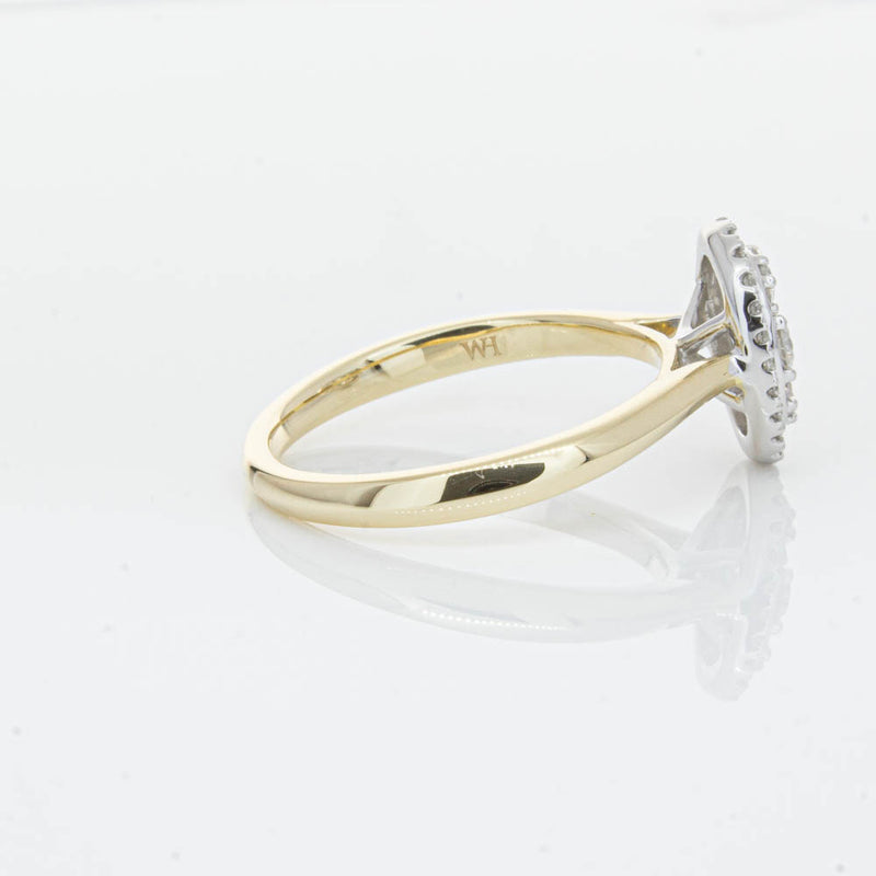 14ct Yellow Gold Diamond Oval Saturn Ring-Ring-Walker & Hall