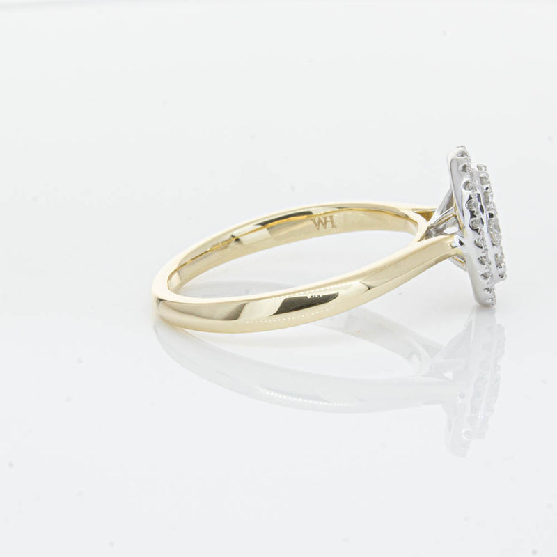 14ct Yellow Gold Diamond Oval Saturn Ring-Ring-Walker & Hall
