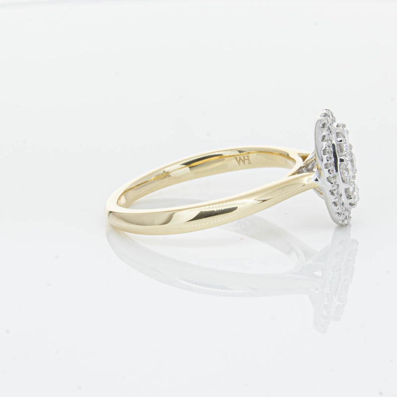 14ct Yellow Gold Diamond Oval Saturn Ring-Ring-Walker & Hall
