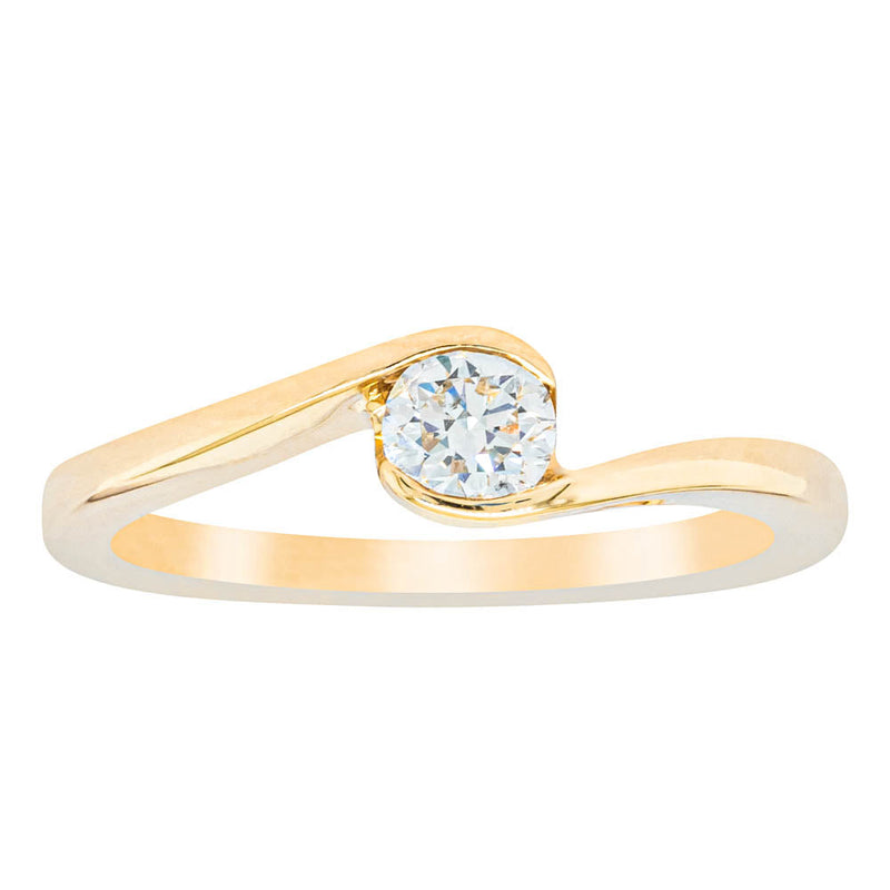 18ct Yellow Gold .30ct Diamond Embrace Ring-Ring-Walker & Hall