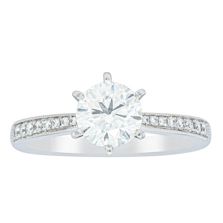 18ct White Gold 1.00ct Diamond Zenith Ring-Ring-Walker & Hall
