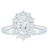 18ct White Gold 1.00ct Oval Cut Diamond Belle Ring-Ring-Walker & Hall